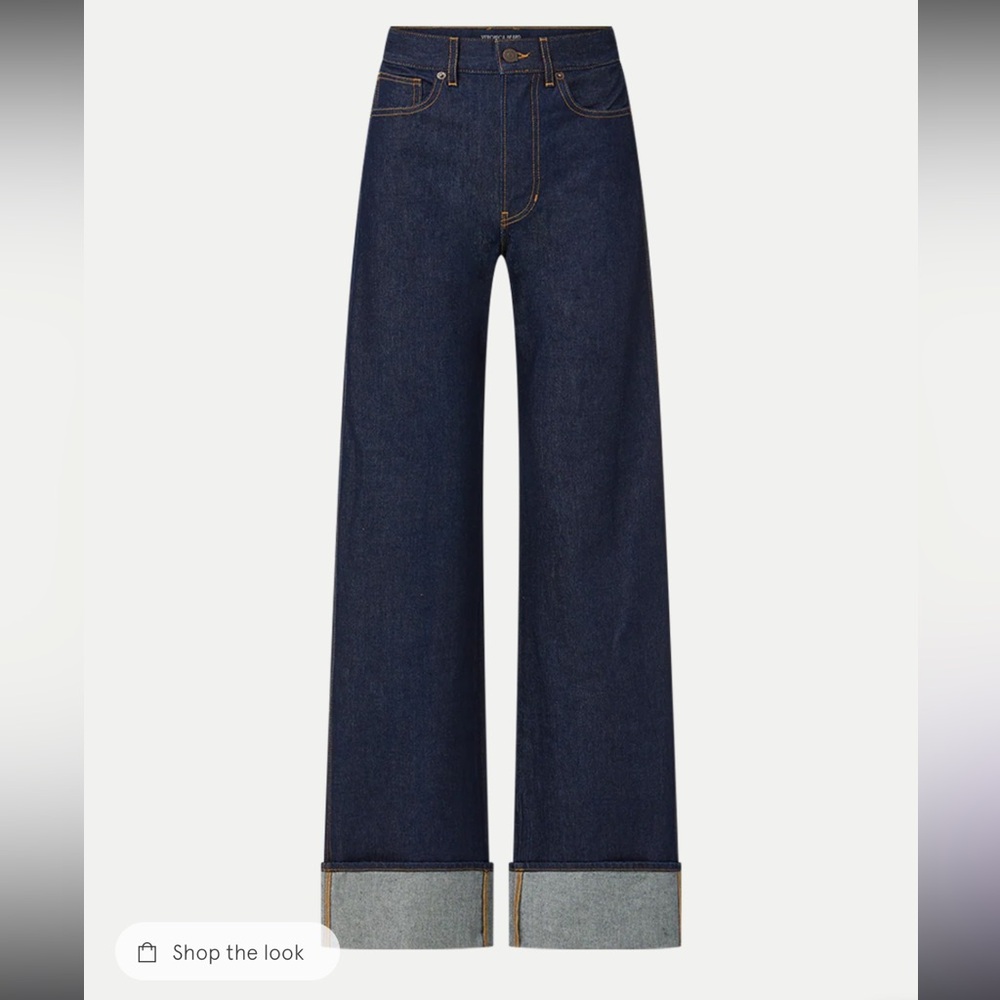 Dark Blue Wide-Leg Jeans
